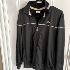 Lacoste black color jacket, running jacket